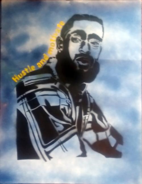 Nipsy Hussle Hustle and Motivate (unique frisket print)