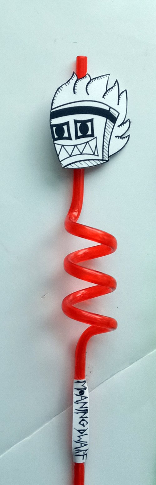 Moaning Dwarf Limited Edition Twisty Straws: Handcrafted Marvels in Green and Orange