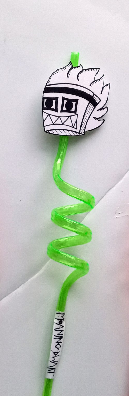 Moaning Dwarf Limited Edition Twisty Straws: Handcrafted Marvels in Green and Orange