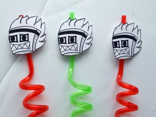 Moaning Dwarf Limited Edition Twisty Straws: Handcrafted Marvels in Green and Orange