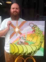 Versus I (Atari Centipede) (giclee on canvas)