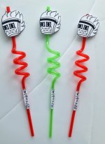 Moaning Dwarf Limited Edition Twisty Straws: Handcrafted Marvels in Green and Orange